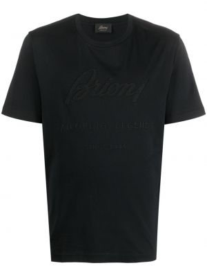 Βαμβακερή μπλούζα Brioni μαύρο