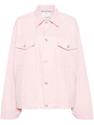 Памучна риза Acne Studios розово