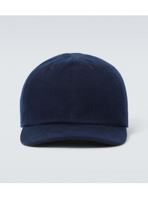 Gorra de pana de algodón Kiton azul