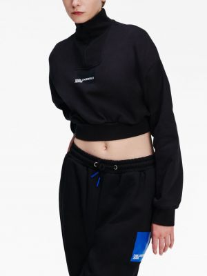 Džemperis ar rāvējslēdzēju Karl Lagerfeld Jeans melns