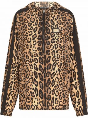 Mikina s kapucňou s potlačou s leopardím vzorom Dolce & Gabbana