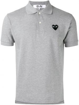 Polo marškinėliai su širdelėmis Comme Des Garçons Play pilka
