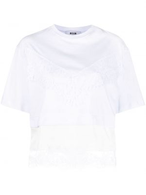 T-shirt en dentelle Msgm blanc