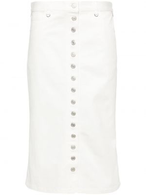 Džínsová sukňa s nízkym pásom Courreges biela