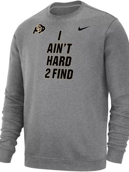 Мужской пуловер с круглым вырезом Nike Colorado Buffaloes Grey Club Ain't Hard 2 Find