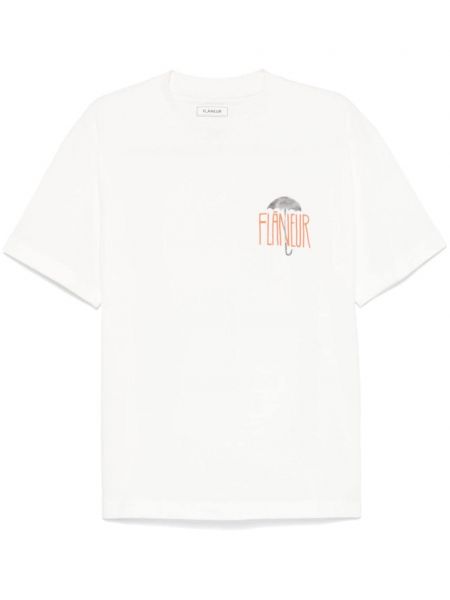 T-shirt med print Flâneur hvid