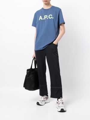 Camiseta con estampado A.p.c. azul