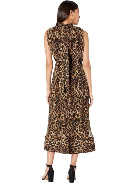 Плиссированное леопардовое платье с принтом Milly