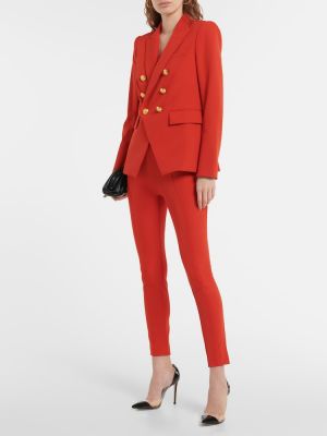 Skinny magas derekú egyenes szárú nadrág Veronica Beard piros
