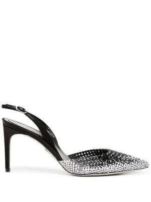 Полуотворени обувки с кристали René Caovilla черно