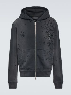 Jersey distressed hoodie aus baumwoll Amiri schwarz