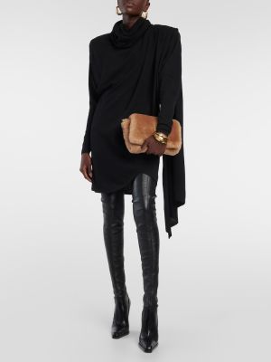 Oboustranná kožená kabelka s kožíškem Saint Laurent