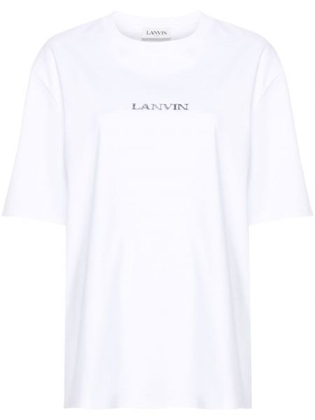 Βαμβακερή μπλούζα με κέντημα Lanvin