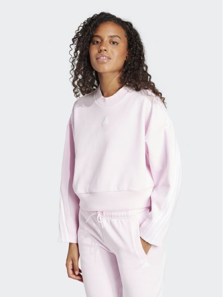 Bluză cu dungi cu croială lejeră Adidas roz