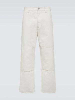 Pantalones de algodón bootcut Stone Island blanco
