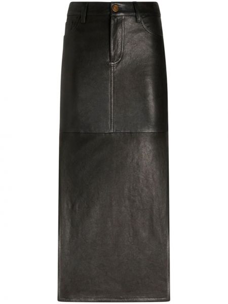 Kožená sukňa Etro čierna