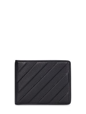 Usnjena denarnica Off-white črna