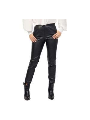 Spodnie ze skóry ekologicznej Giulia N Couture czarne