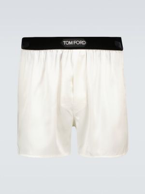 Boxeri de mătase Tom Ford alb