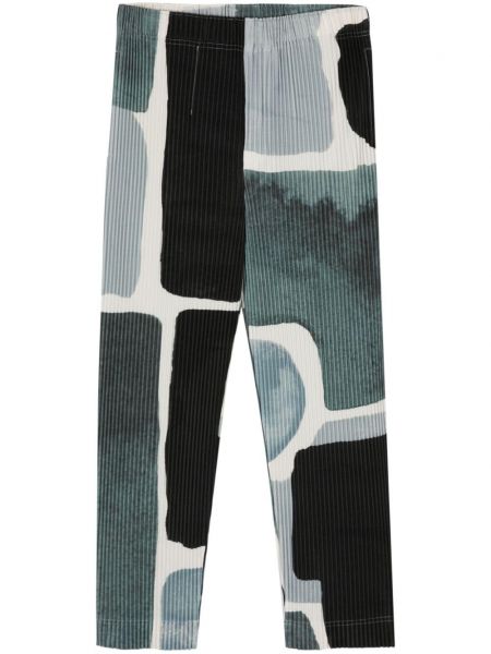 Kalhoty s potiskem s abstraktním vzorem Homme Plissé Issey Miyake černé