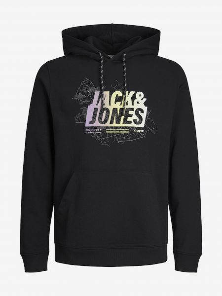 Kapučdžemperis Jack & Jones melns
