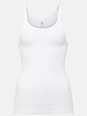 Top di cotone in jersey Re/done bianco