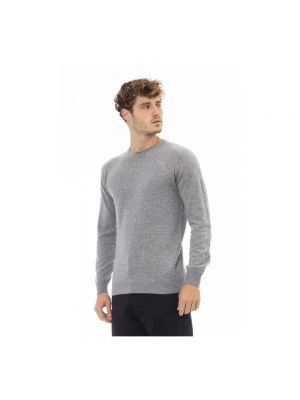 Suéter de cuello redondo Alpha Studio gris