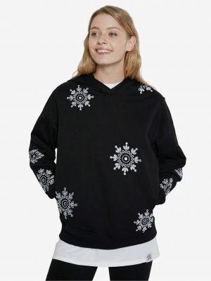 Kapučdžemperis ar rāvējslēdzēju Desigual melns