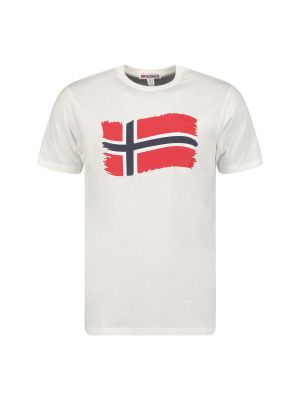 Rövid ujjú póló Geographical Norway fehér
