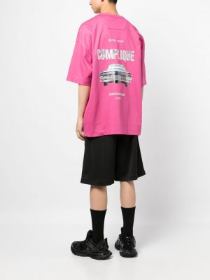 Kokvilnas t-krekls ar apdruku Juun.j rozā