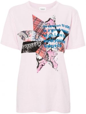Raštuotas marškinėliai Marant Etoile rožinė