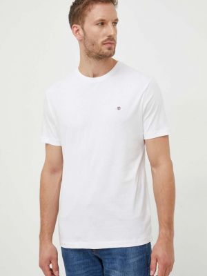 Koszulka bawełniana Gant biała