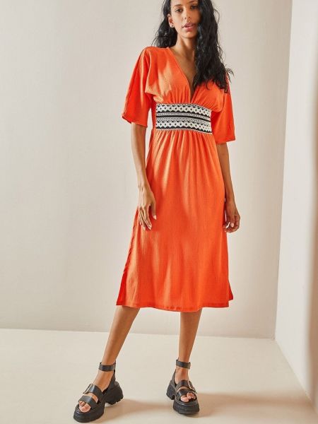 Opaskové šaty Xhan oranžová