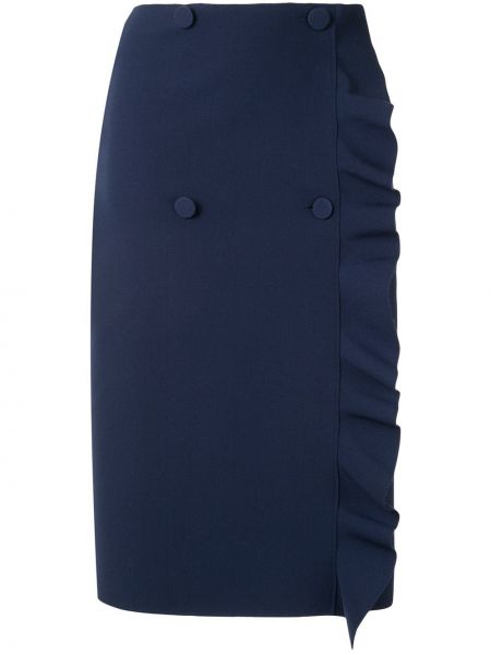 Falda de tubo ajustada con volantes Msgm azul