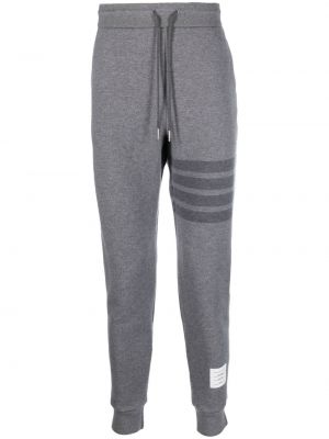 Вълнени спортни панталони на райета Thom Browne сиво
