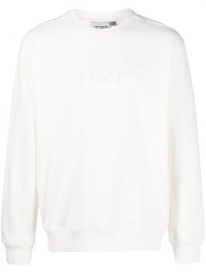 Bavlnený sveter s výšivkou Carhartt Wip biela