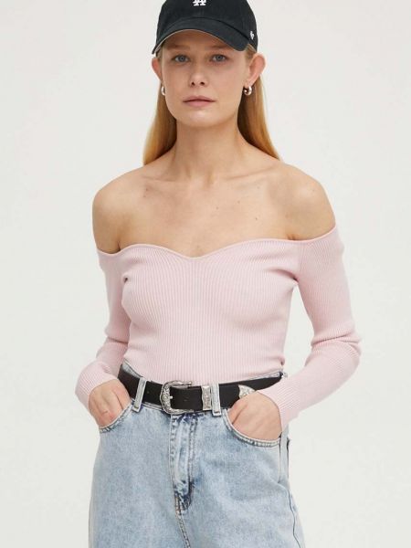 Sweter Ba&sh różowy