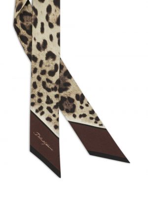 Zīda šalle ar apdruku ar leoparda rakstu Dolce & Gabbana