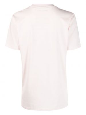 Bavlněné tričko s potiskem Yves Salomon růžové