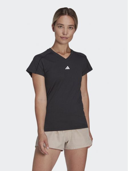 Slim fit priliehavé športové tričko Adidas čierna