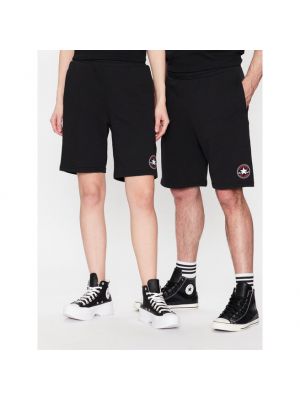Pantaloni scurți de sport Converse negru