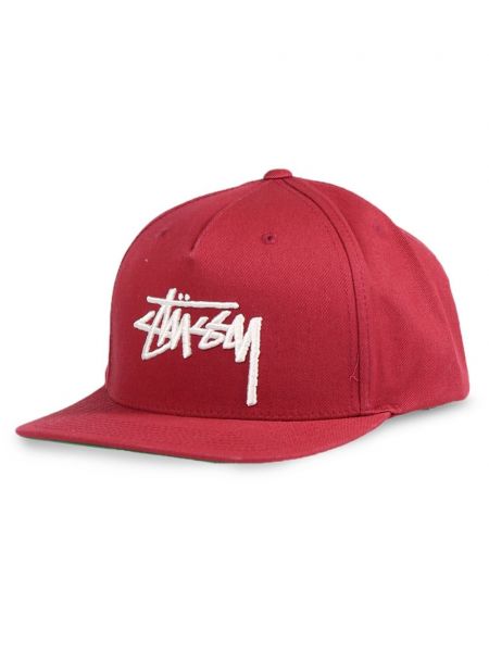 Brodeerattu lippalakki Stüssy punainen