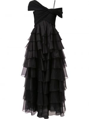 Vestido de noche con volantes Giambattista Valli negro