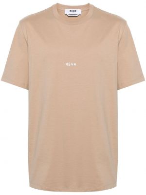 Βαμβακερή μπλούζα με σχέδιο Msgm μπεζ