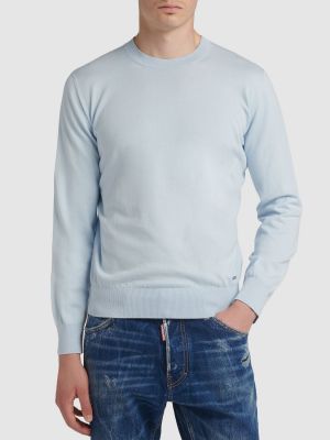 Kokvilnas džemperis Dsquared2 balts
