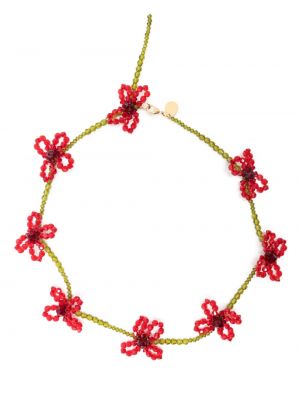 Krištáľový kvetinový náhrdelník s korálky Simone Rocha