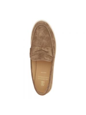 Loafers de ante de cuero Brunello Cucinelli marrón
