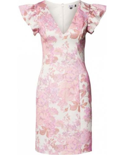 Sukienka koktajlowa z dekoltem w serek Chi Chi London, różowy
