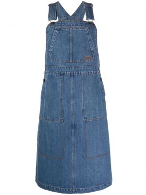Džínsové šaty s výšivkou Studio Tomboy modrá
