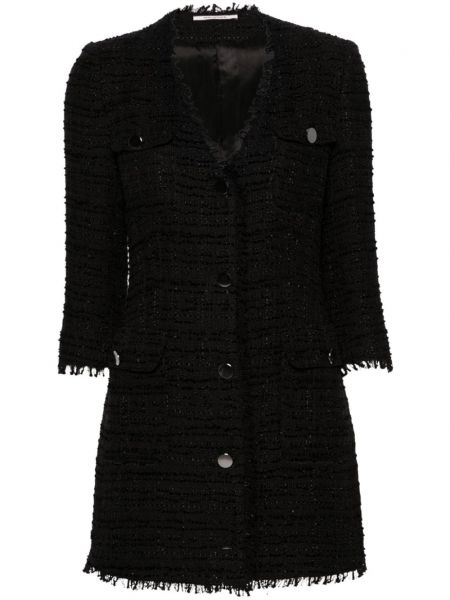 Tweed mantel Tagliatore schwarz